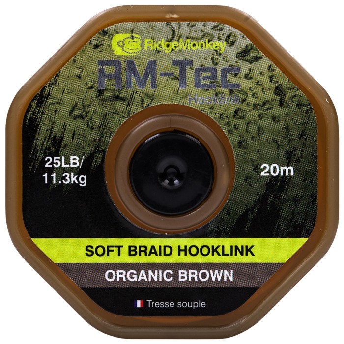 RidgeMonkey RM-Tec Soft Braid Hooklink Organic Brown
