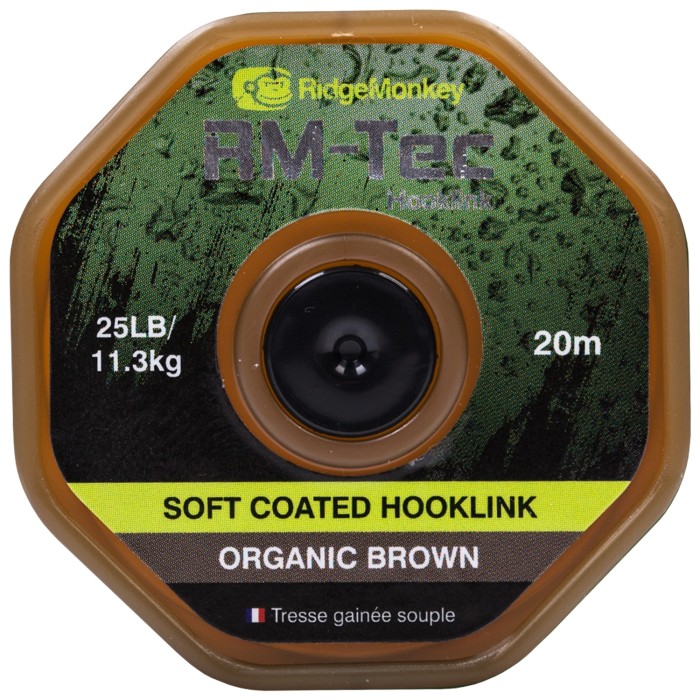 RidgeMonkey RM-Tec Soft Coated Hooklink Organic Brown