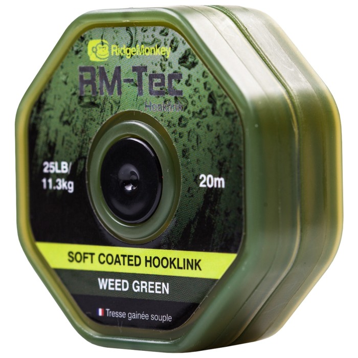 RidgeMonkey RM-Tec Soft Coated Hooklink Weed Green Close Up