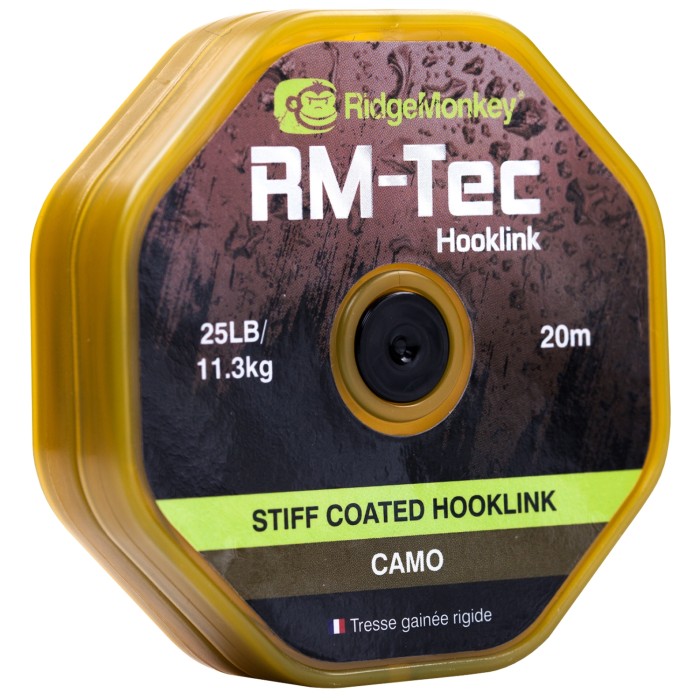 RidgeMonkey RM-Tec Stiff Coated Hooklink Camo Angled