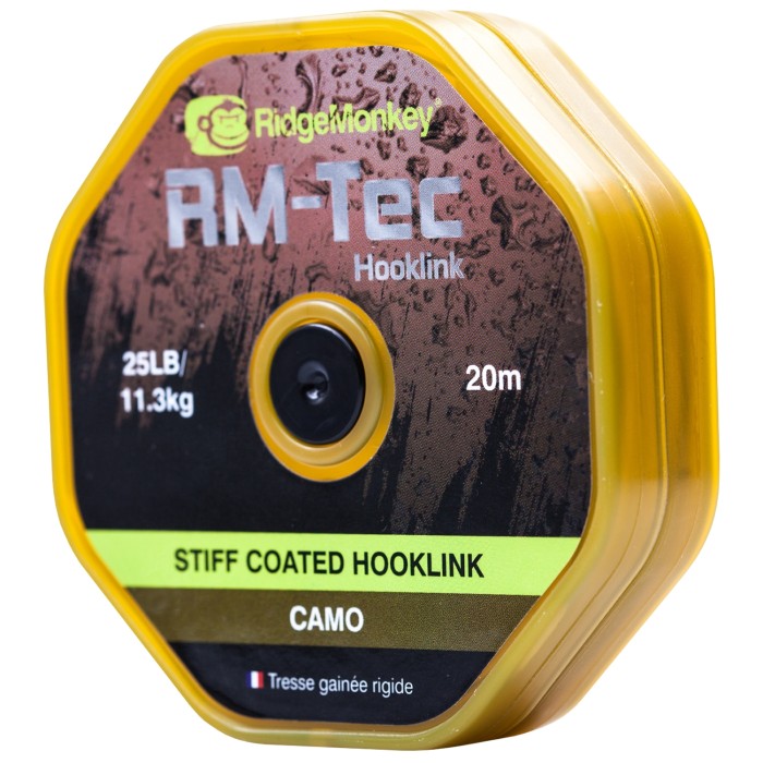 RidgeMonkey RM-Tec Stiff Coated Hooklink Camo Angled