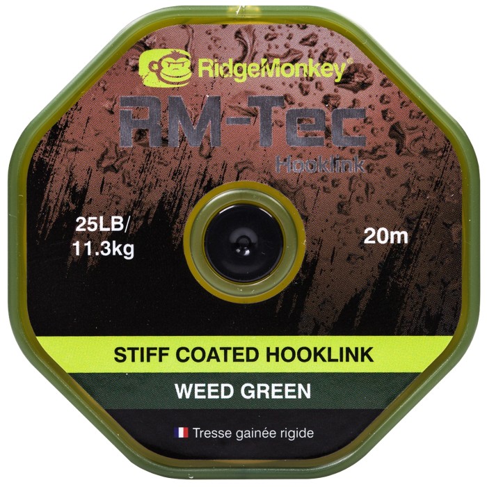 RidgeMonkey RM-Tec Stiff Coated Hooklink Weed Green