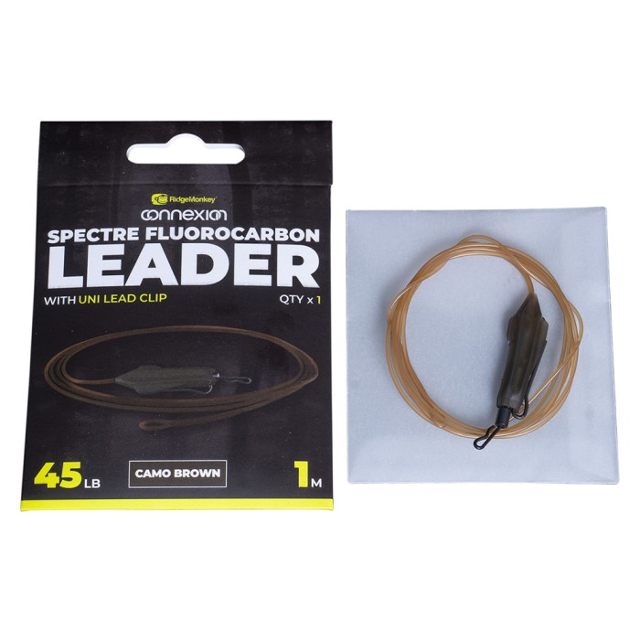 RidgeMonkey Spectre Fluorocarbon Leader With Uni Lead Clip Packaging 5