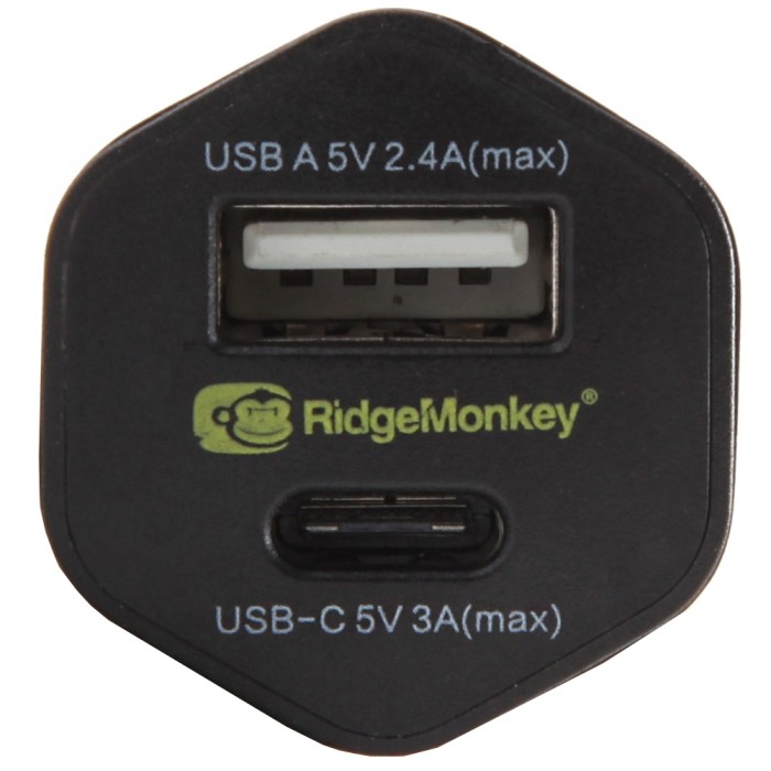 RidgeMonkey Vault 15W USB-C Car Charger Adaptor Front