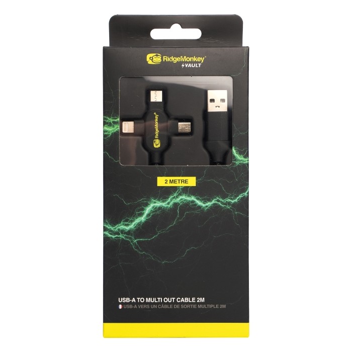 RidgeMonkey Vault USB-A to Multi Out Cable 2m