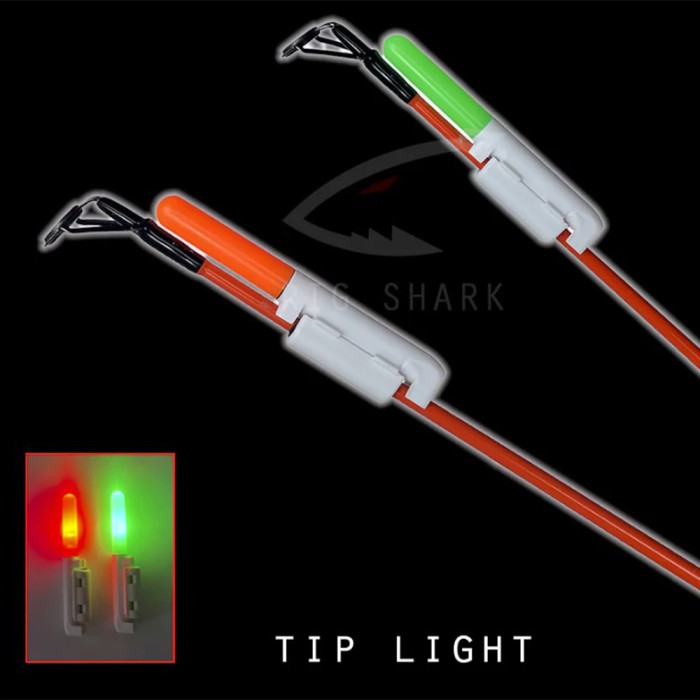 Rig Shark Clip on Rod Tip Lights Red & Green In Use
