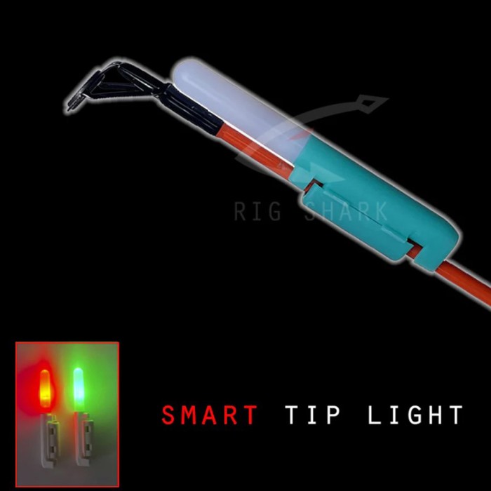 Rig Shark SMART Clip on Rod Tip Lights In Use Example