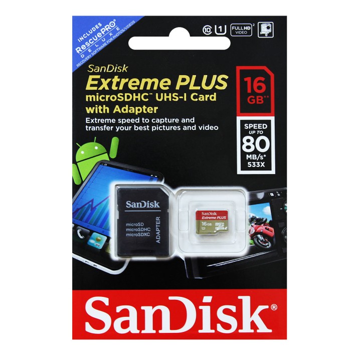 SanDisk Micro SD Card 16GB Extreme Plus