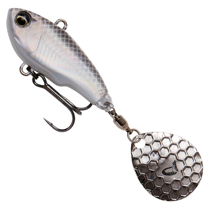Savage Gear Fat Tail Spin Sinking Fishing Lure White Silver