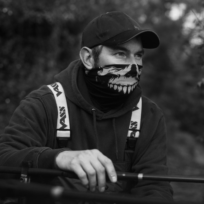Savage Gear Skull Tec-Tube Fishing Neck Warmer In Use 5