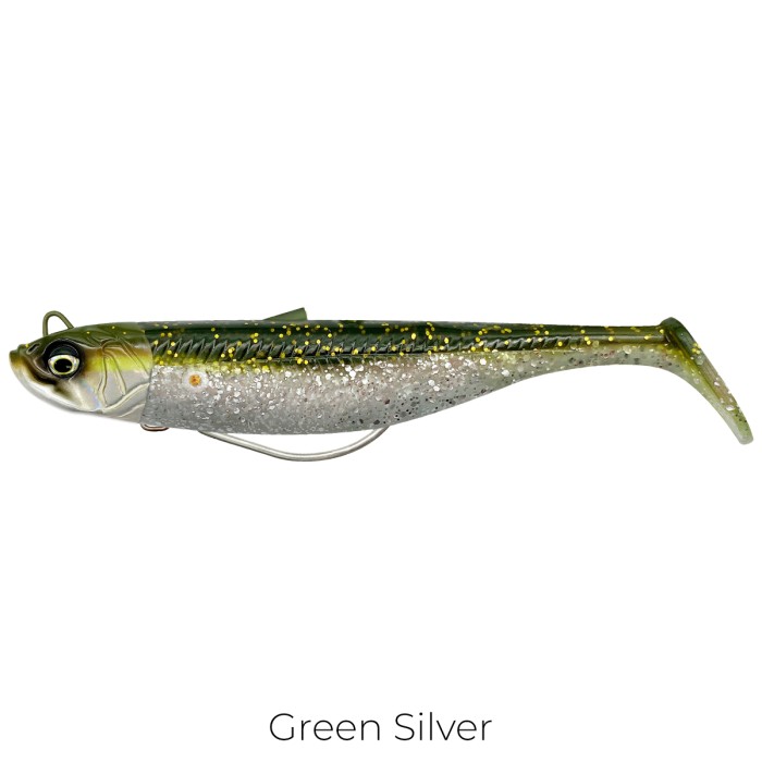 Savage Minnow Weedless Lure 10cm Green Silver