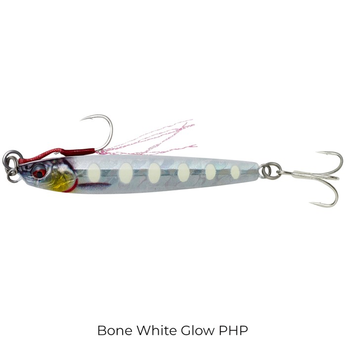 Savage Salt 3D Jig Minnow Lure 9.3cm Bone White Glow PHP