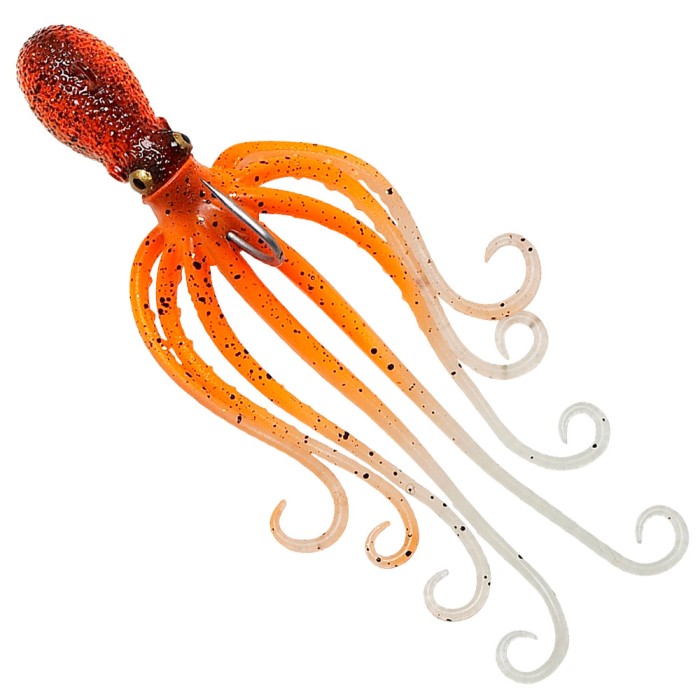 Savage Salt 3D Octopus Lure 10cm UV Orange Glow