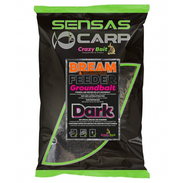 Sensas Bream Feeder Fishing Groundbait 2kg Dark