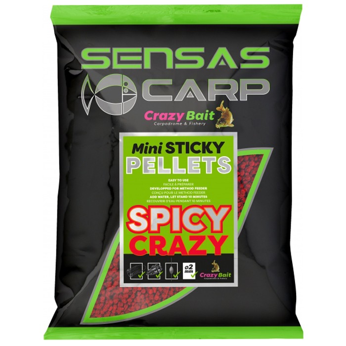 Sensas Crazy Bait Mini Sticky Pellets Spicy Crazy 700g