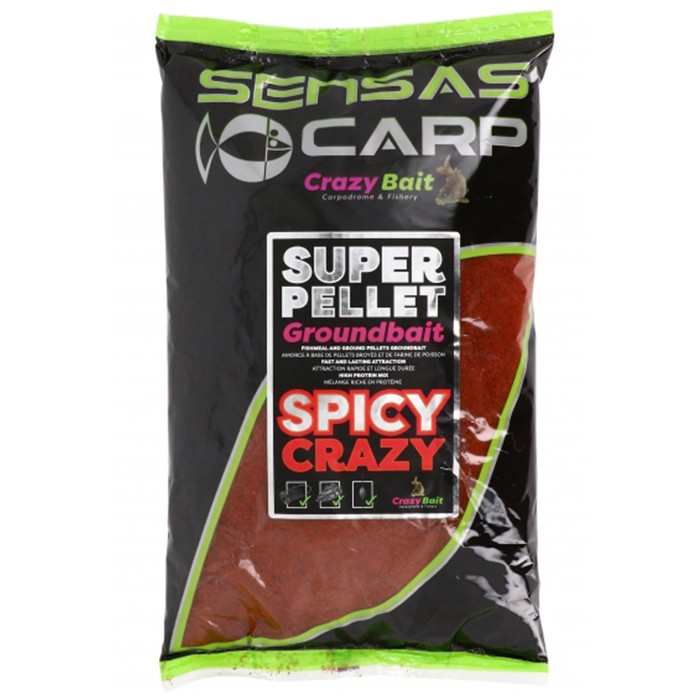 Sensas Crazy Bait Super Pellet Groundbait Spicy Crazy 1kg
