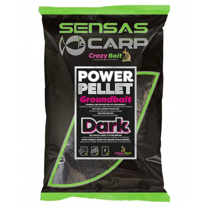 Sensas Power Pellet Fishing Groundbait 2kg Dark