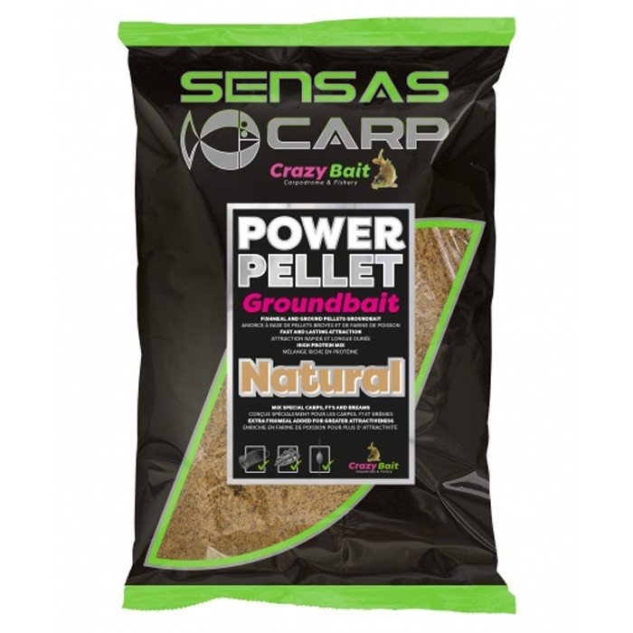 Sensas Power Pellet Fishing Groundbait 2kg Natural
