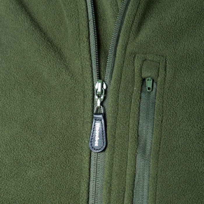 Snowbee Breeze-Bloc Green Fleece Jacket Close Up 2