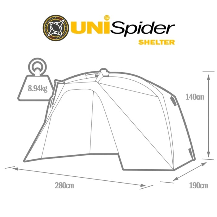 Solar South Westerly Pro Universal Spider Bivvy System Bundle Dimensions