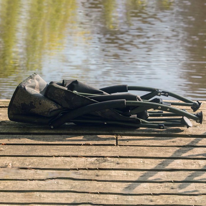 Solar Undercover Camo Foldable Easy Fishing Chair Low Folded