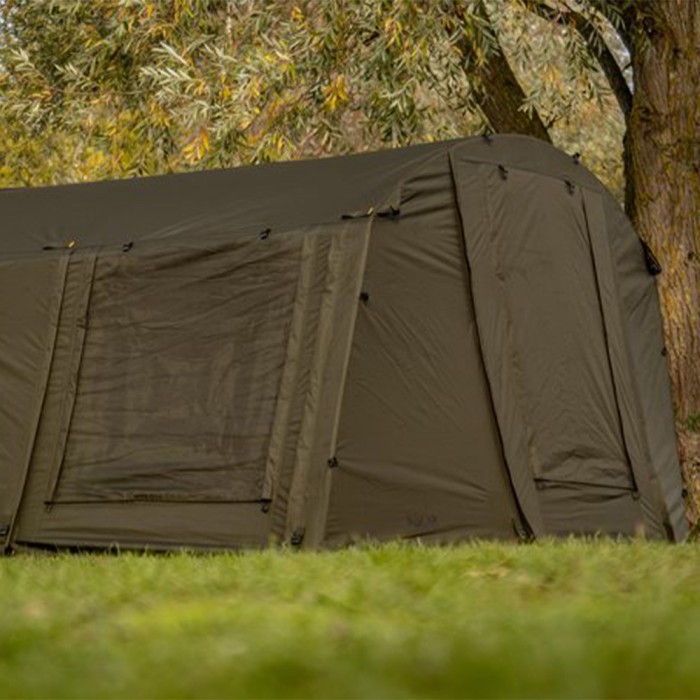 Solar Tackle Uni Spider Bivvy 1.2m Extended Green Overwrap In Use 4