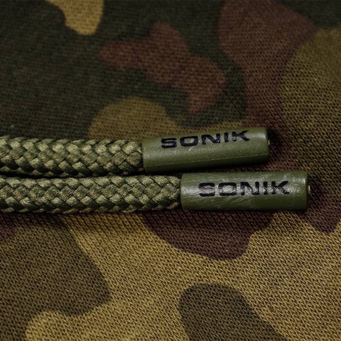 Sonik Camo Fleece Fishing Shorts Close Up 2