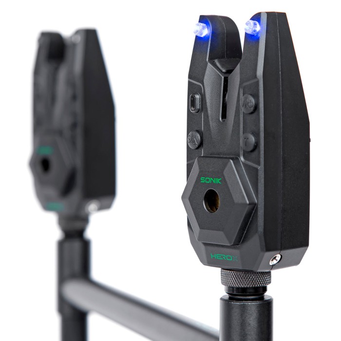 Sonik Herox Bite Alarm Set + Bivvy Lamp 10