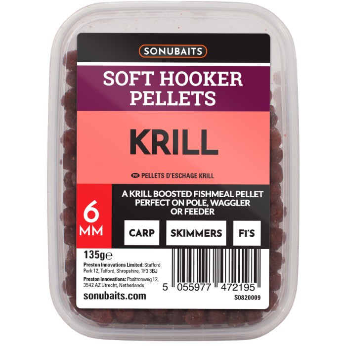 Sonubaits Soft Hooker Pellets Krill 6mm