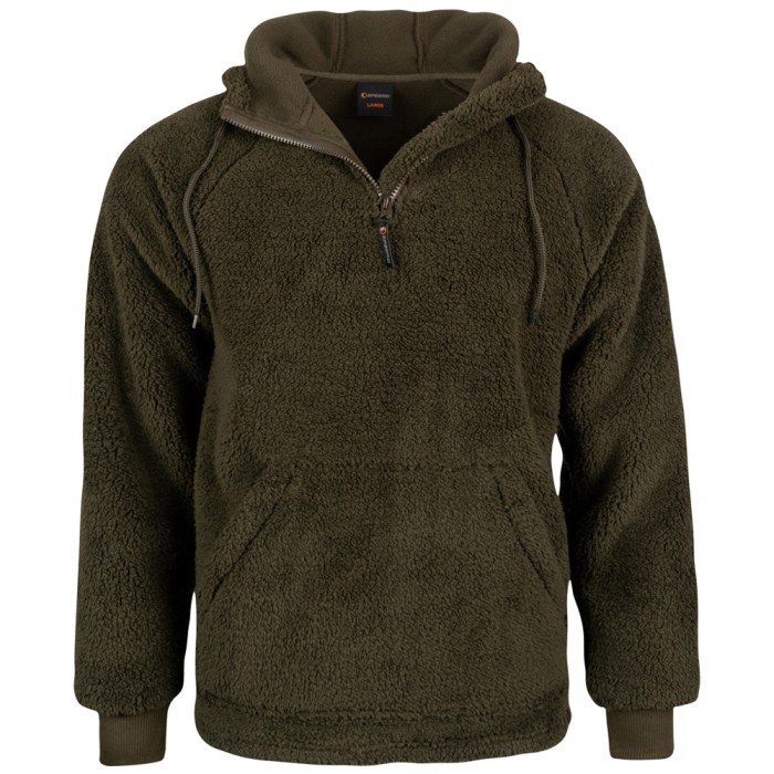 Speero Sherpa Dark Olive Fleece Hoodie 1