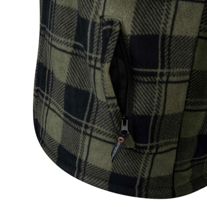 Speero Sherpa Fleece Lined Shirt - Green