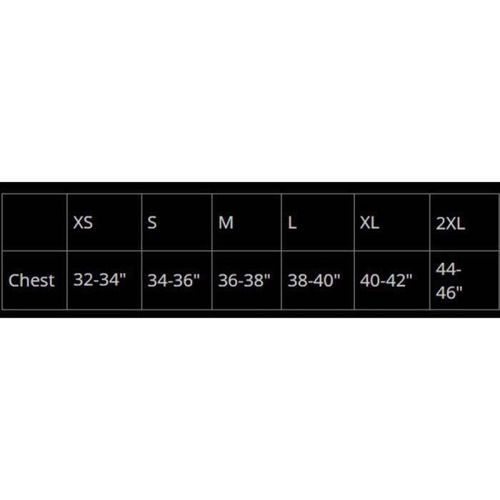 Speero Vega Green Hoodie Size Guide