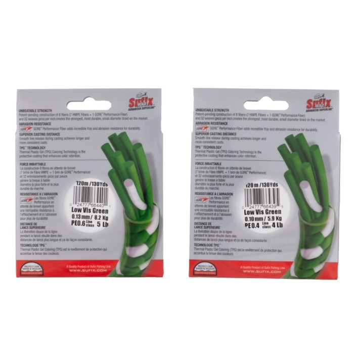 Sufix 832 Advanced Superline Braid Lo-Vis Green 120m 2