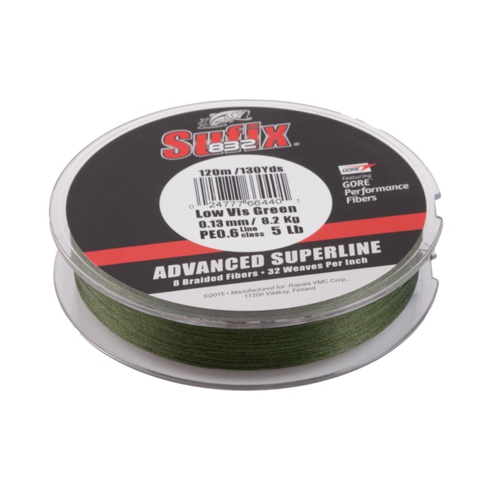 Sufix 832 Advanced Superline Braid Lo-Vis Green 120m 5