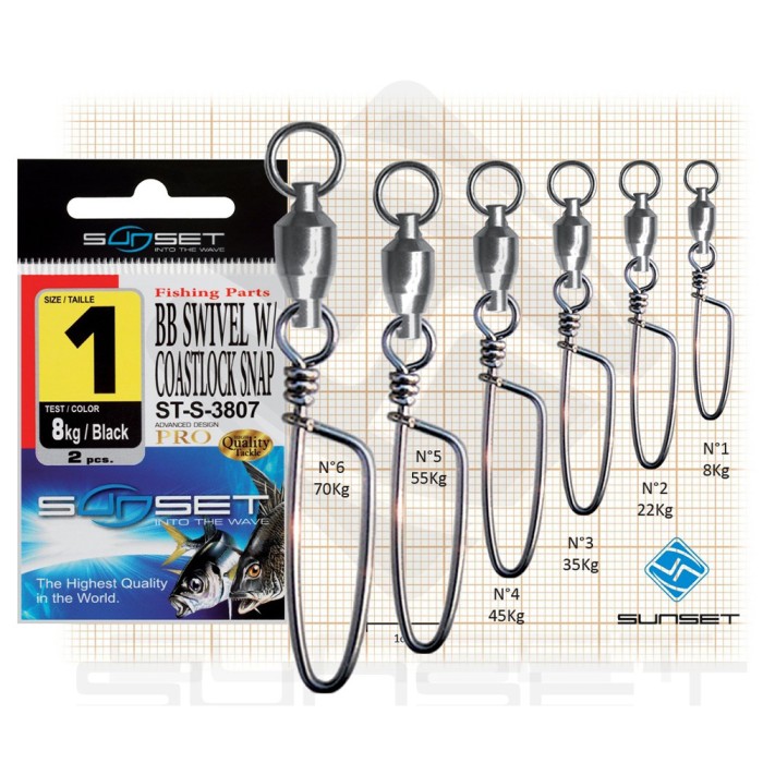 Sunset BB Swivel With Coastlock Snap ST-S-3807 1