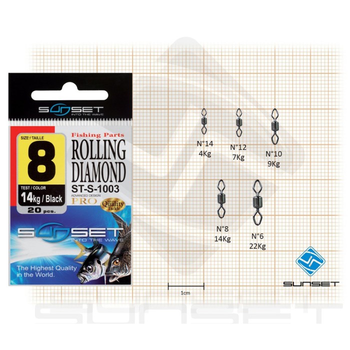 Sunset Rolling Diamond Swivel ST-S-1003 1