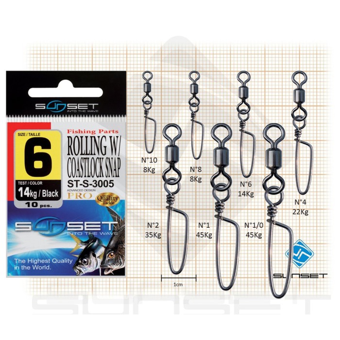Sunset Rolling Swivel With Coastlock Snap ST-S-3005 1