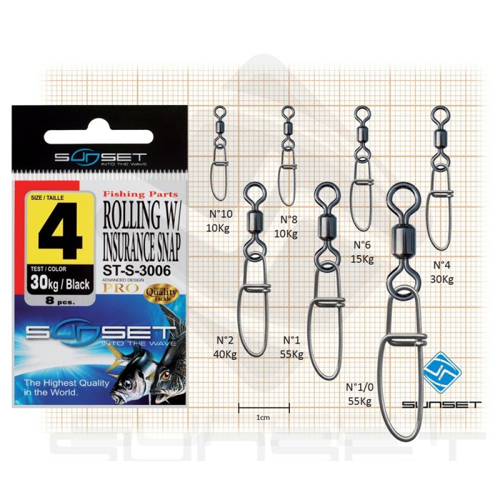 Sunset Rolling Swivel With Insurance Snap ST-S-3006 1