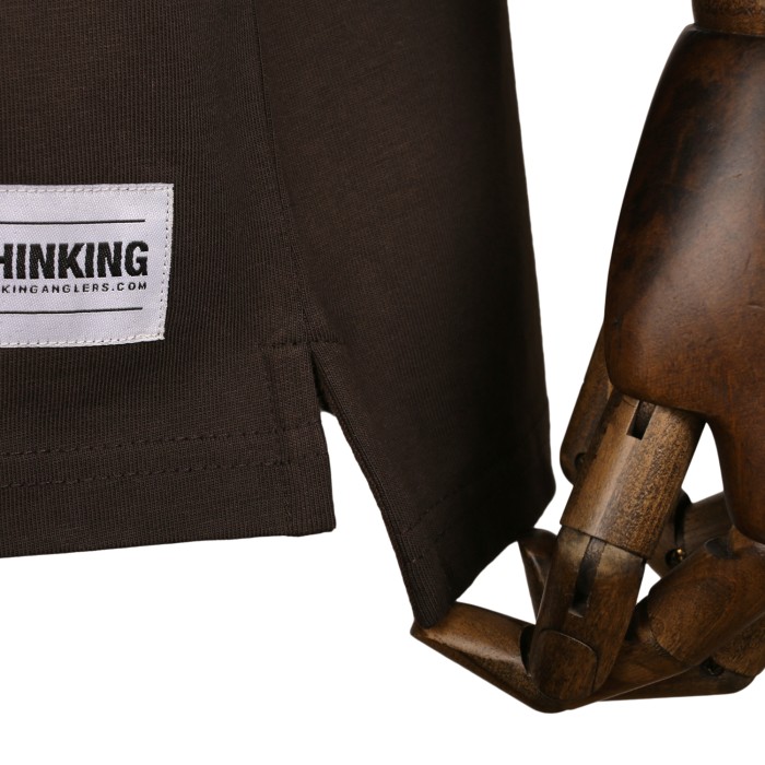 Thinking Anglers Brown T-Shirts Close Up 2