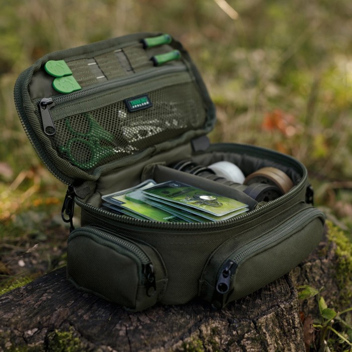 Thinking Anglers Olive Compact Tackle Pouch In Use
