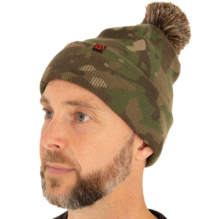 Trakker Camo Bobble Hat In Use