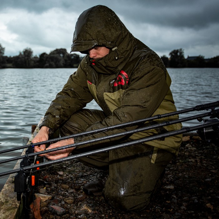 Trakker Core 2-Piece Winter Fishing Suit In Use 6