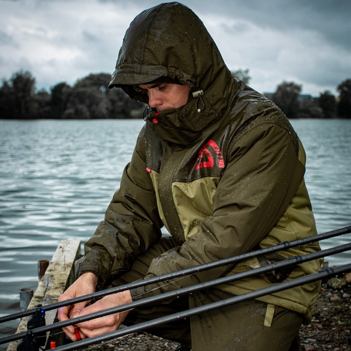 Trakker Core 2-Piece Winter Fishing Suit In Use 7