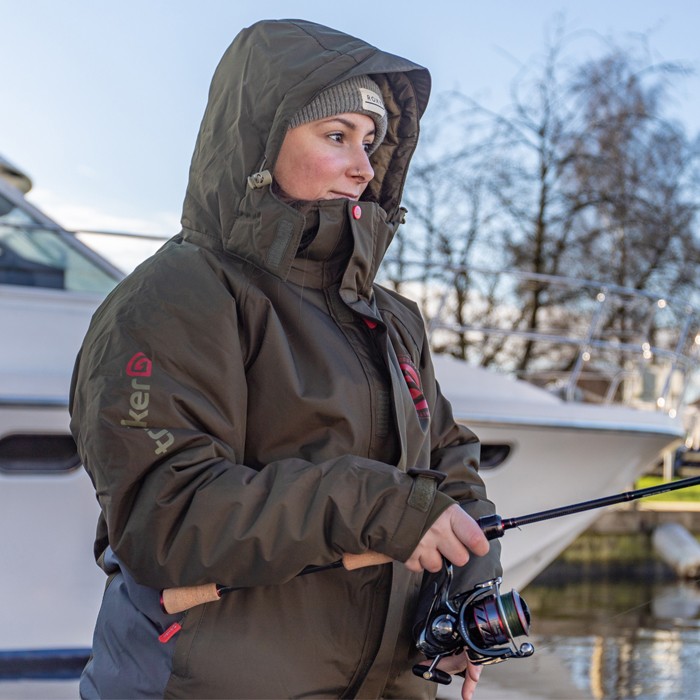 Trakker Core 3-Piece Winter Fishing Suit In Use 3