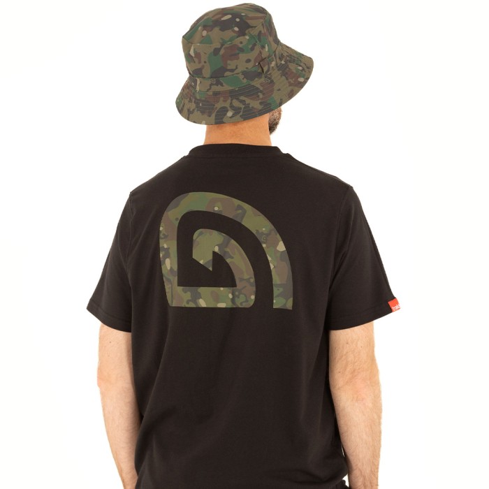 Trakker CR Camo Logo Black Fishing T-Shirt In Use 3