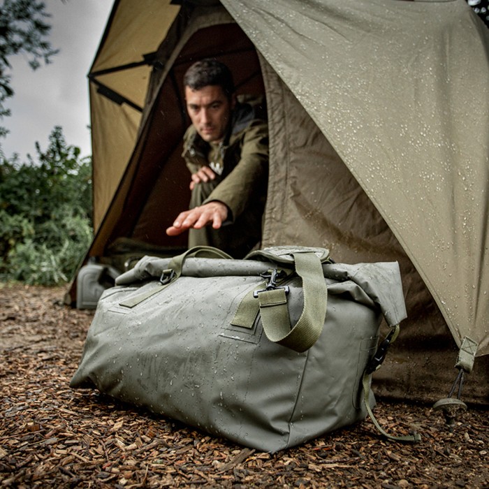 Trakker Downpour Roll-Up Fishing Carryall In Use 8
