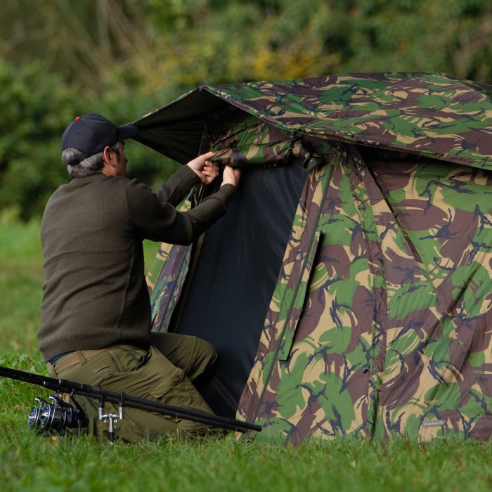 Trakker DPM Tempest Brolly 100 Full Infill In Use