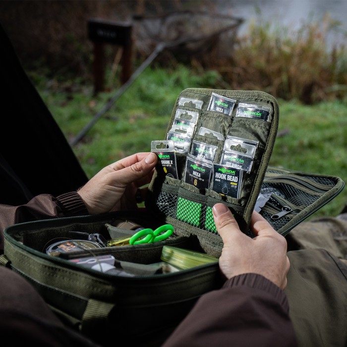 Trakker NXG Compact Tackle Fishing Bag Open In Use 4