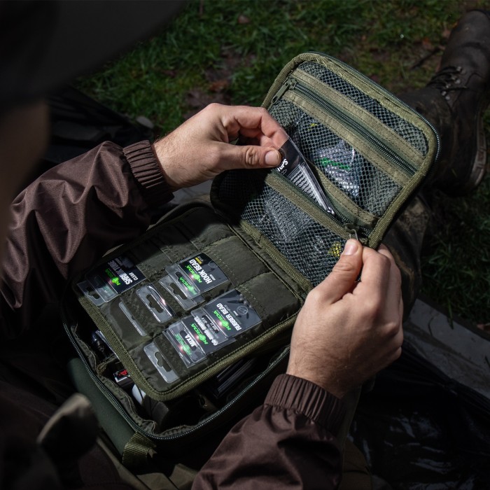 Trakker NXG Compact Tackle Fishing Bag Open In Use 6