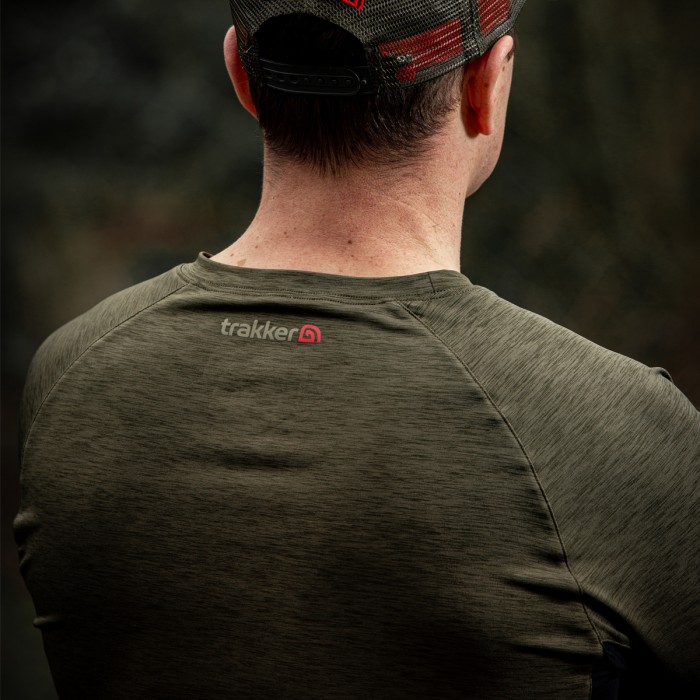 Trakker Marl Moisture Wicking Fishing T-Shirt In Use 4